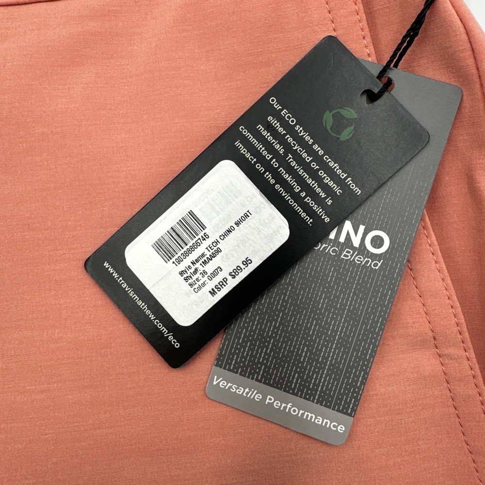 Travis Mathew 8" Tech Chino Golf Shorts - Terra Cotta Canvas - Men's 36 **NEW** - Picture 5 of 10